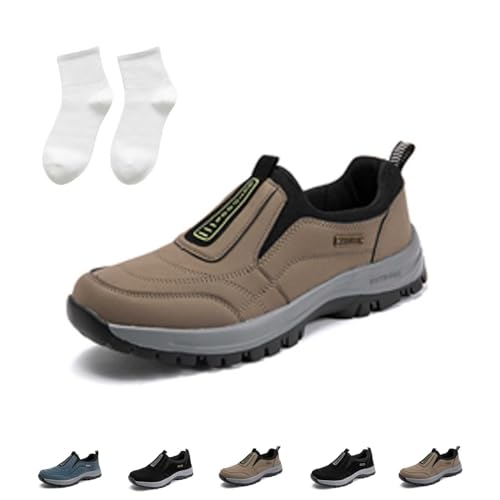 WIWIDANG Hatme Orthopädische Wanderschuhe Herren-Sportschuhe, atmungsaktive Freizeitschuhe, orthopädische Schuhe (Khaki, Erwachsene, Herren, 42, Numerisch, EU Schuhgrößensystem, M) von WIWIDANG