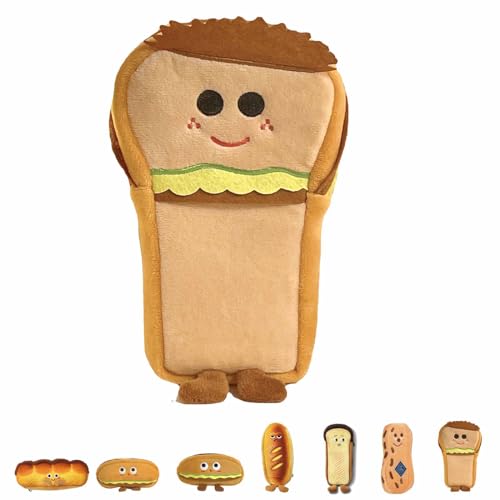 WIWIDANG Kawaii Pencil Case, Large Capacity 3D Embosses Food Pen Pouch, Big Capacity Cute Kawaii Pencil Case, Funny Bread Plush Pen Case (F) von WIWIDANG