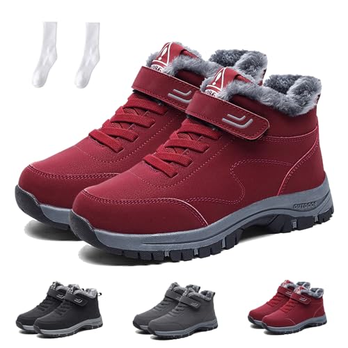 WIWIDANG Orthoback Schuhe, Orthoboots Pro - Ergonomische Winterstiefel, Orthoback Schuhe Damen Herren Winter Schmerzlindernd Wärmend (Rot, Erwachsene, Damen, 39, Numerisch, EU Schuhgrößensystem, M) von WIWIDANG