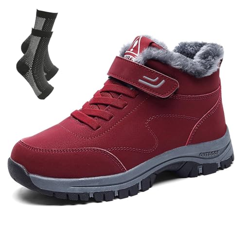 WIWIDANG Orthoboots Pro - Ergonomische Winterstiefel, Unisex Schmerzlinderung und Wärme (Rot, Erwachsene, Damen, 35, Numerisch, EU Schuhgrößensystem, M) von WIWIDANG