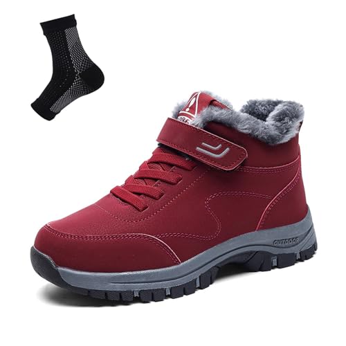 WIWIDANG Orthoboots Pro - Ergonomische Winterstiefel, Wärmend Rutschfest Wasserdicht Winterschuhe Winterstiefel Schneestiefel Boots (Rot, Erwachsene, Damen, 40, Numerisch, EU Schuhgrößensystem, M) von WIWIDANG