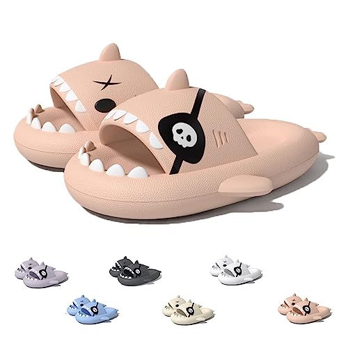 WIWIDANG Piraten Hai Slides Cloudy Shark Hausschuhe Sandalen Super Soft Massage Hai Wolke Hausschuhe, rose, 40.5/41 EU von WIWIDANG