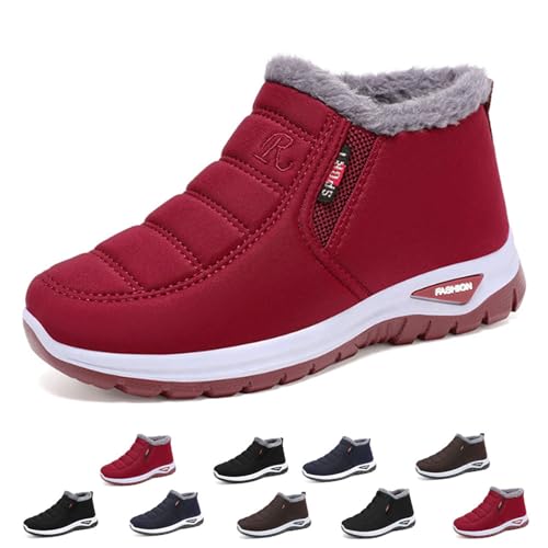 WIWIDANG Podofit Winterstiefel, Podomax PODOfit Orthopädischer Winterstiefel, Warm rutschfest Schlappen Slip-On Schuhe (Rot, Erwachsene, Damen, 39, Numerisch, EU Schuhgrößensystem, M) von WIWIDANG