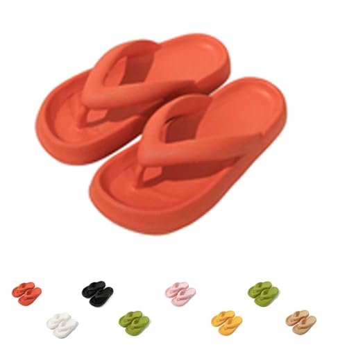 WIWIDANG Pommes Damen Original Zehentrenner, Pummy Original slippers Cozy Slides Original Flipflop Slipper Damen (orange Farbe, Erwachsene, Damen, 36, Numerisch, EU Schuhgrößensystem, M) von WIWIDANG