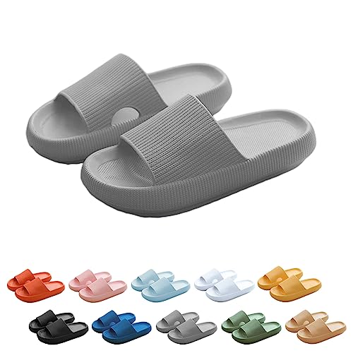 WIWIDANG Pummy Original Damen, Original Wolken Schuhe, Non Slip Super Comfy Cloud Cushion Slide (Typ D – Grau, Erwachsene, Damen, 36, Numerisch (von/bis), EU Schuhgrößensystem, 37, M) von WIWIDANG