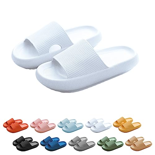 WIWIDANG Pummy Original Damen, Original Wolken Schuhe, Non Slip Super Comfy Cloud Cushion Slide (Typ D – Weiß, Erwachsene, Damen, 36, Numerisch (von/bis), EU Schuhgrößensystem, 37, M) von WIWIDANG