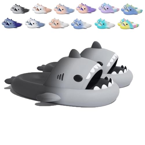 WIWIDANG Sharklas Originales Kids, Sharky Chanclas, Shark Sildes Slippers Kinder Hai Hausschuhe Sandalen (Gradient Grey, Kleinkind, Damen, 27, Numerisch (von/bis), EU Schuhgrößensystem, 28, M) von WIWIDANG