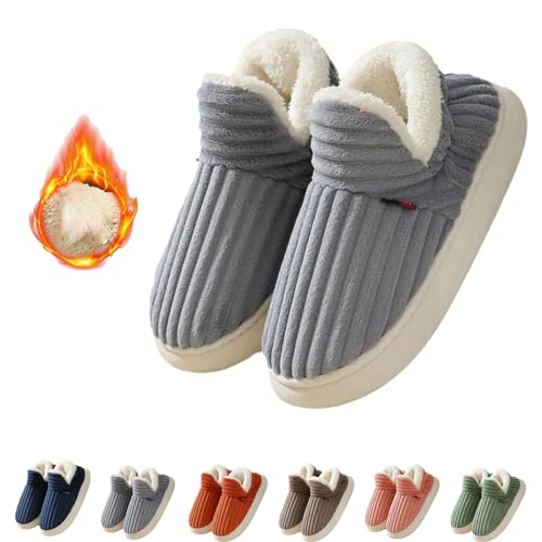 WIWIDANG Sunmoine Cloud-Hausschuhe, Memory-Schaum-Hausschuhe, Unisex, Bequem, Warm, Rutschfest, Für Drinnen Und Draußen (Grau, Erwachsene, Damen, 38, Numerisch (von/bis), EU Schuhgrößensystem, 39, M) von WIWIDANG