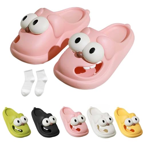 WIWIDANG Tongue Kiss Slippers, Zungenkuss-Hausschuhe, niedliche, lustige 3D-Big Eye Dog Fun-Hausschuhe (Rosa, Erwachsene, Damen, 36, Numerisch (von/bis), EU Schuhgrößensystem, 37, M) von WIWIDANG