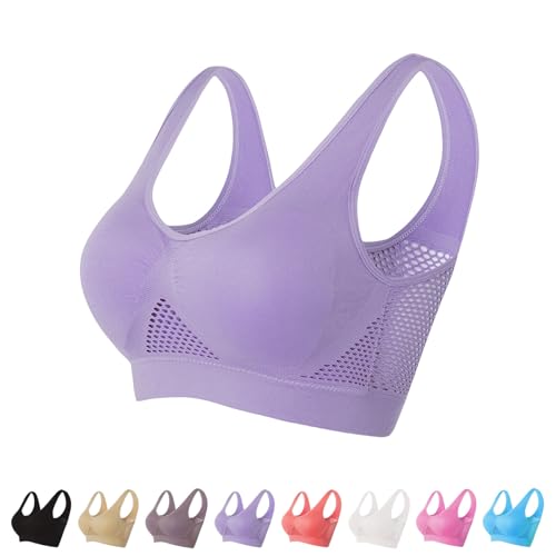 WIWIDANG Ultra Breeze Lift Air Bra, der Ultra-Breeze LiftAir Bra, Nahtloser, luftdurchlässiger, kühlender Komfort-BH (DE/NL/SE/PL, Alphanumerisch, M, Regular, Regular, Lila) von WIWIDANG