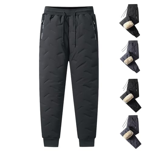 WIWIDANG Unisex Lambswool Fleece-Lined Joggers, Unisex Fleece Jogging Bottoms, Fleecegefütterte Jogginghose (DE/NL/SE/PL, Alphanumerisch, L, Regular, Regular, Grau A) von WIWIDANG