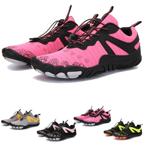 WIWIDANG Wasserschuhe Barfußschuhe Barfussschuhe Damen Herren Sommer, rutschfeste Schwimmschuhe Badeschuhe Surfschuhe (Pink-C, Erwachsene, Damen, 39, Numerisch, EU Schuhgrößensystem, M) von WIWIDANG