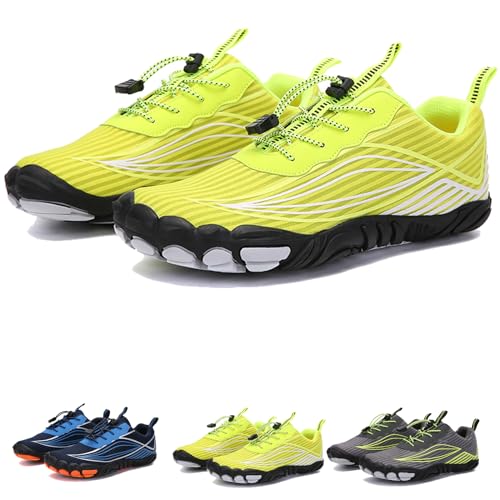 WIWIDANG Wasserschuhe Barfußschuhe Barfussschuhe Damen Herren Sommer, rutschfeste Schwimmschuhe Badeschuhe Surfschuhe (Yellow-B, Erwachsene, Damen, 45, Numerisch, EU Schuhgrößensystem, M) von WIWIDANG