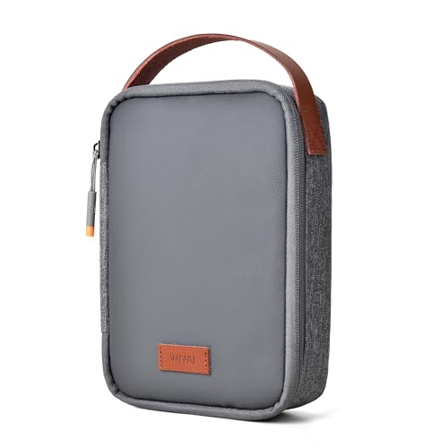 WIWU Kabeltasche Organizer mit Griff GroßE Kapazität Elektronikzubehör Tech Pouch Verstellbare Trennwände Tragbar für Reisen Büro Schule Ladegeräte Kabel Powerbank Festplatten (Grau) von WIWU