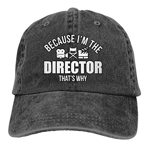 WJGJ Weil ich der Regisseur Bin Unisex Vintage Baseball Cap Baumwolle Verstellbare Plain Cap Schwarz von WJGJ