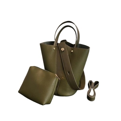 Damen Schultertasche Hobo Damen Taschen Handtaschen Solide Bucket Bag for Frauen Umhängetaschen Schultertaschen Totes(Green) von WJIAYAO