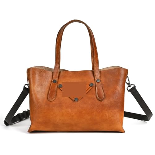 Damen Schultertasche Hobo Leder Damen Handtasche Vintage Rindsleder Große Kapazität Crossbody Reisetasche Weibliche Solide Schulter Tragetaschen(3) von WJIAYAO