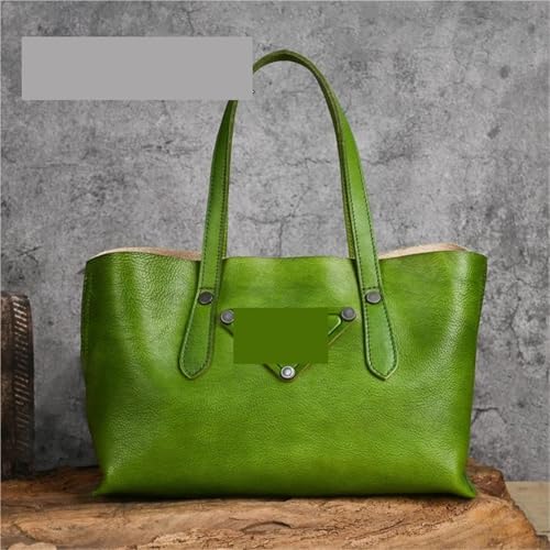 Damen Schultertasche Hobo Leder Damen Handtasche Vintage Rindsleder Große Kapazität Crossbody Reisetasche Weibliche Solide Schulter Tragetaschen(4) von WJIAYAO