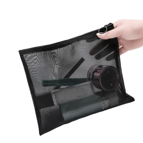 Kosmetiktasche Frauen Mesh Kosmetik Tasche Reise Lagerung Make-Up Tasche Organizer Weibliche Make-Up Tasche Tragbare Kleine Große Kulturbeutel Schönheit Fall(21 * 24.5cm) von WJIAYAO