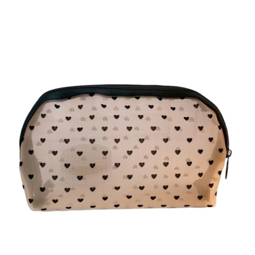Kosmetiktasche Frauen Mesh Kosmetik Tasche Reise Lagerung Make-Up Tasche Organizer Weibliche Make-Up Tasche Tragbare Kleine Große Kulturbeutel Schönheit Fall(22x15.5x5.2cm) von WJIAYAO