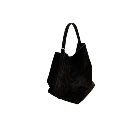 WJIAYAO Damen Schultertasche Hobo Große Kapazität Textur Frosted Damen Umhängetasche Pendler Tote Rindsleder Bucket Pouch(Deep coffee,L40cm W20cm H28cm) von WJIAYAO