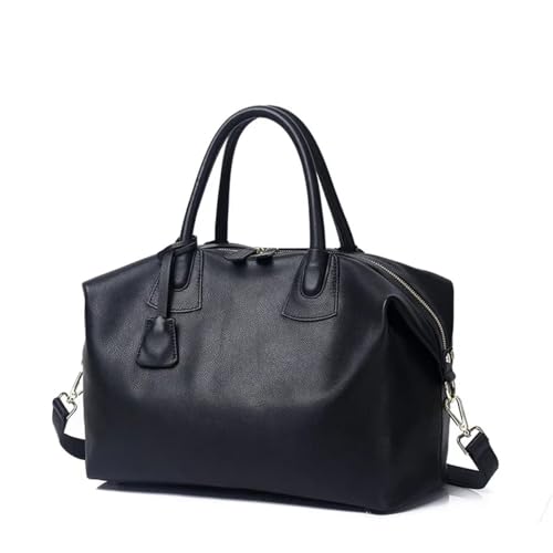 WJIAYAO Damen Schultertasche Hobo Tote Weiche Natürliche Kuh Leder frauen Handtasche Große Kapazität Duffle Tasche(Black) von WJIAYAO
