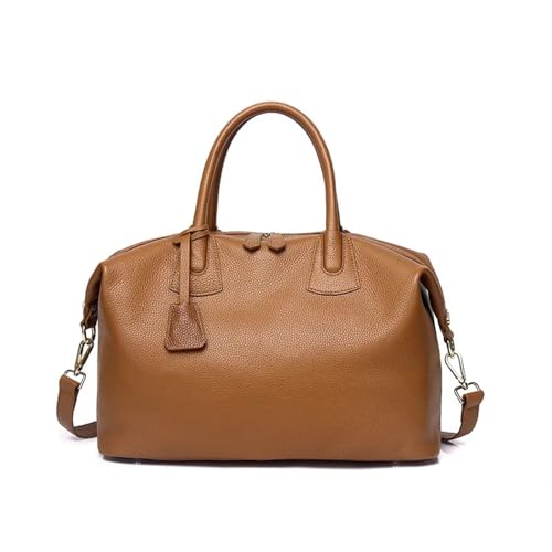 WJIAYAO Damen Schultertasche Hobo Tote Weiche Natürliche Kuh Leder frauen Handtasche Große Kapazität Duffle Tasche(Brown) von WJIAYAO