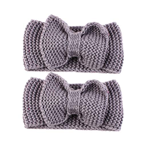 Mama und ich Passende Winter Haarbänder Frauen Kaltes Wetter Stirnbänder Mutter Kleinkind Baby Mädchen Passende Strick Haarband (Grau, Einheitsgröße) von WJIQEE