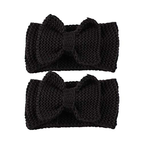 Mama und ich Passende Winter Haarbänder Frauen Kaltes Wetter Stirnbänder Mutter Kleinkind Baby Mädchen Passende Strick Haarband (Schwarz, Einheitsgröße) von WJIQEE