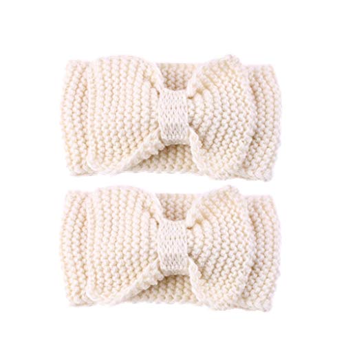 Mama und ich Passende Winter Haarbänder Frauen Kaltes Wetter Stirnbänder Mutter Kleinkind Baby Mädchen Passende Strick Haarband (Weiß, Einheitsgröße) von WJIQEE