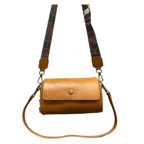 WJLYDM Damen Kleine Umhängetasche Echtes Leder Damen Messenger Handtasche Sommer Lässige Umhängetasche Kissentasche(Brown) von WJLYDM