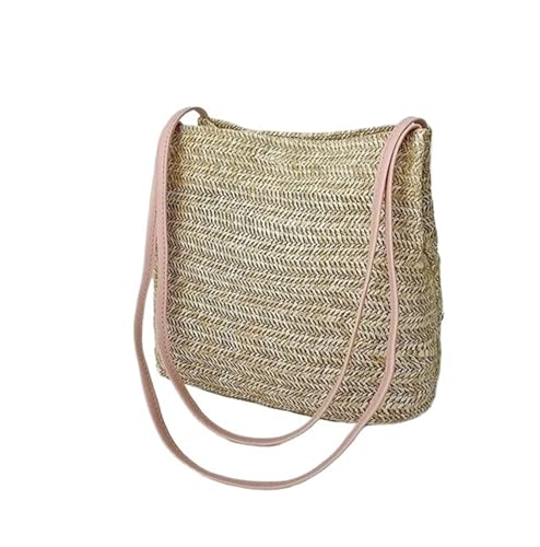 WJLYDM Damen Stroh gewebte Handtasche große Rattan Korb Strandtasche Sommer Frauen Messenger Crossbody Taschen Mädchen kleine Strand Handtasche(Color 2) von WJLYDM