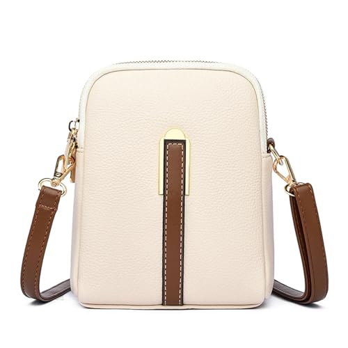 WJLYDM Echtes Leder frauen Handy Tasche Geldbörsen Schulter Messenger Taschen for Frauen Weibliche Kleine Messenger Tote(White) von WJLYDM