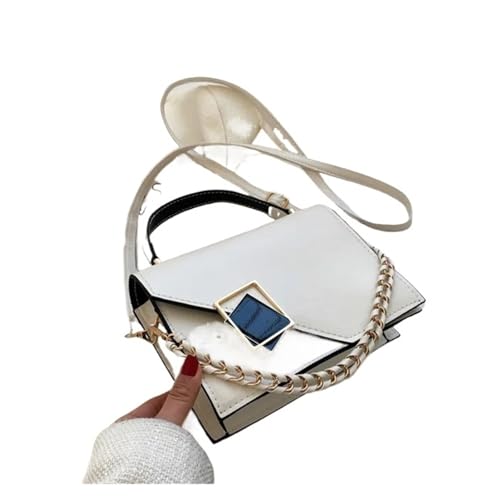 WJLYDM Frauen Handtasche Designer Retro Achselhöhle Schulter Tasche Kette Messenger Flap Mädchen Umhängetasche Weibliche Kleine Quadratische Taschen(White) von WJLYDM