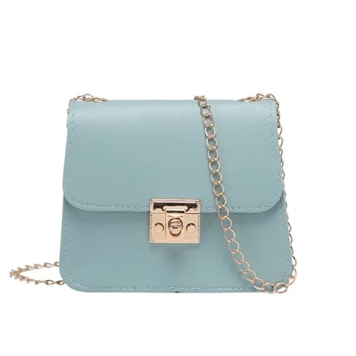 WJLYDM Frauen Taschen Kette Umhängetasche Einfarbig Mini Flap Bag Messenger Umhängetasche Clutch Geldbörsen Und Handtaschen(Light blue) von WJLYDM