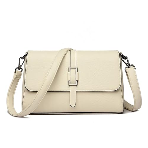 WJLYDM Handtaschen Damen Taschen Designer Weiches Leder Umhängetaschen Lässige Einfarbige Umhängetaschen for Frauen(Beige) von WJLYDM
