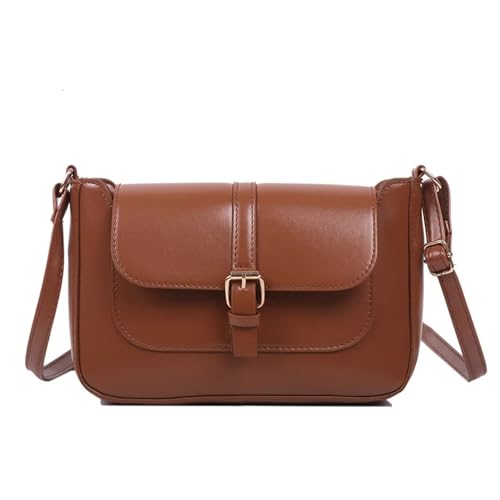 WJLYDM Vintage Schulter Umhängetaschen for Frauen Leder Frauen Trend Handtaschen Und Geldbörse Retro Kleine Weibliche Messenger Tasche(C Light Brown) von WJLYDM