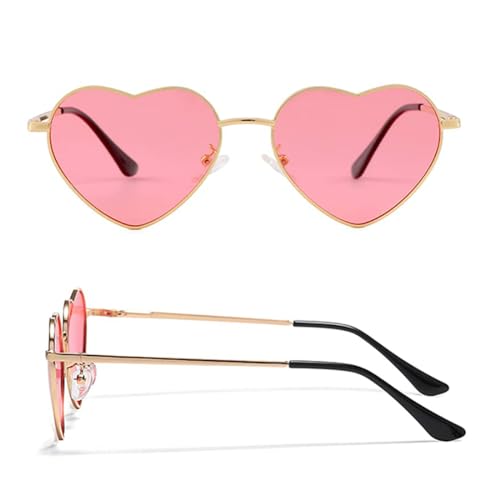 2er Set Herz Sonnenbrille, Weinachts-Hippie-Brille im Retro-Look für Kinder, Herren & Damen - ideales Kostüm-Accessoire für 60er bis 90er Jahre Partys & Hippie-Chic Stil von WJRQD
