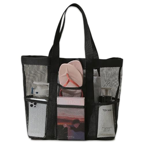Duschtasche, Faltbare Tragbare Kulturtasche, Netztasche Strand mit Mehreren Taschen, Faltbare Leichte Mesh Duschtasche, Shopper für Frauen, für Camping Heimaufbewahrung für Toilettenartikel Kleidung von WJRQD