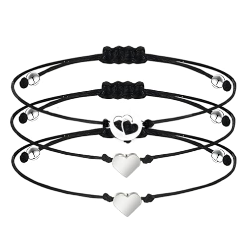 Geschenkset für Mutter und 2 Töchter: Passende Armbänder für ein wunderbares Familienband. Geschenk zum Muttertag, Geburtstag oder einfach so. Schmuck mit Herzanhängern für Mädchen und Damen. von WJRQD