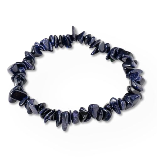 WJRQD Hochwertiges Armband aus blauem Turmalin | Naturstein mit Stein-Chakra aus Bergkristall | Edelsteine und Heilsteine | Mineralien für Damen und Herren. von WJRQD