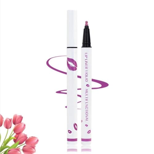 Langanhaltender flüssiger Lippenkonturenstift, 2-in-1-Lippenstift, Lippenkonturenstift, matter flüssiger Lippenstift, wasserfest, schnelltrocknender Lippenkonturenstift, Lipgloss für Frauen von WJSXEQF