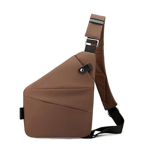 WJUHYGTF Anti Diebstahl Tasche, Umhängetasche, Schultertasche, Brusttasche, Diebstahlsichere Tasche, Anti-Diebstahl, Sicherheitstasche Reise Für Damen Und Herren,Braun,Right von WJUHYGTF