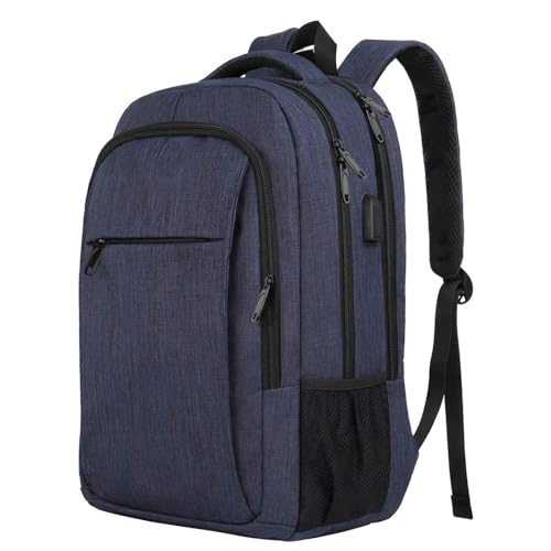 WJUHYGTF Computertasche Laptop Rucksack, Business Reiserucksack Für Damen Und Herren Großer Flugzugelassener Handgepäck Geschäftsleute Notebook Tasche Laptoptasche,Blau von WJUHYGTF