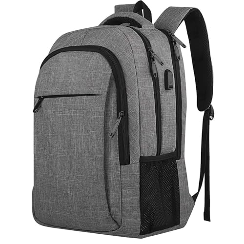 WJUHYGTF Computertasche Laptop Rucksack, Business Reiserucksack Für Damen Und Herren Großer Flugzugelassener Handgepäck Geschäftsleute Notebook Tasche Laptoptasche,Grau von WJUHYGTF