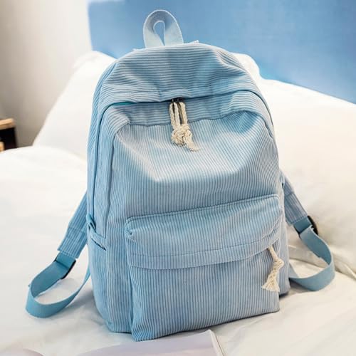 WJUHYGTF Cord Rucksack Damen Mädchen, Schultasche Teenager Reiserucksack Casual Computer Schule Reise Handtasche Weiche Schultertasche Einfarbig Student,C von WJUHYGTF