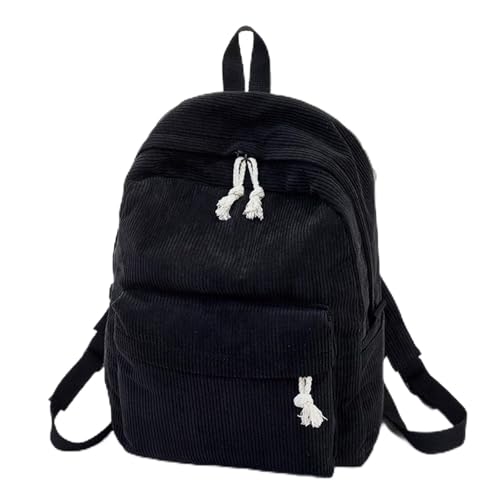 WJUHYGTF Cord Rucksack Damen Mädchen, Schultasche Teenager Reiserucksack Casual Computer Schule Reise Handtasche Weiche Schultertasche Einfarbig Student,D von WJUHYGTF