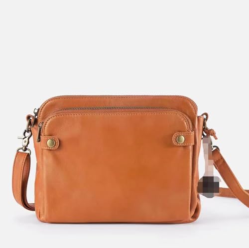 WJUHYGTF Off-Crossbody Umhängetaschen Und Clutches Aus Leder, Crossbody Damen Klein Handtasche Tasche Schultertasche Elegant Clutch Messenger,Orange von WJUHYGTF