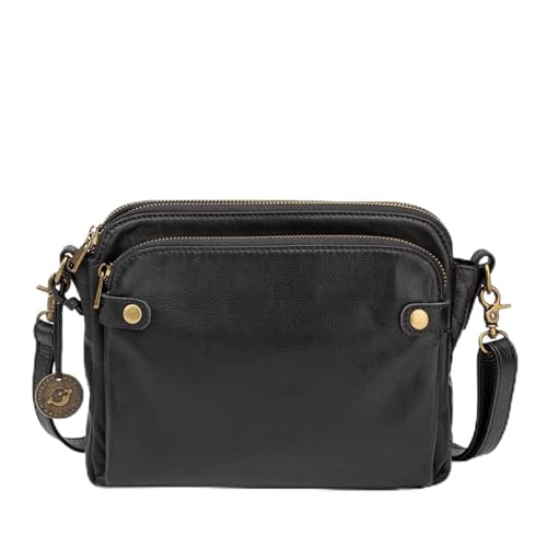WJUHYGTF Off-Crossbody Umhängetaschen Und Clutches Aus Leder, Crossbody Damen Klein Handtasche Tasche Schultertasche Elegant Clutch Messenger,Schwarz von WJUHYGTF