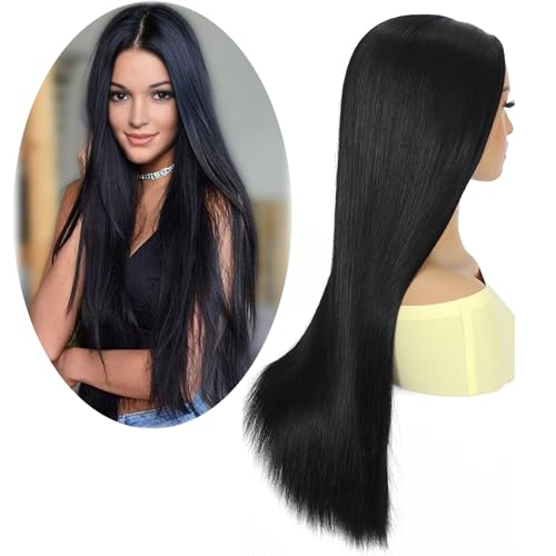 WJXKAZYX Schwarze lange Perücke, Frauen schwarze Perücke für tägliche Party Party Halloween Cosplay synthetische Perücke WJXKAZYX Schwarze lange Perücke, Frauen schwarze Perücke für tägliche Party Party Halloween Cosplay synthetische Perücke von WJXKAZYX